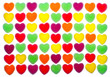 Heart shape colorful jelly coated with sugar