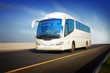 bus in motion on the highway