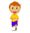 Running man in yellow t-shirt