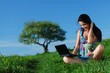 laptop work in field