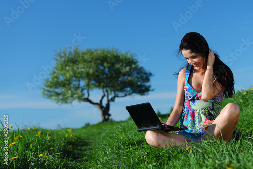 Photo: laptop work in field laptop work in field