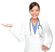 Medical doctor showing open hand