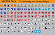 124 warning and informal signs - vector pack