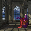 Sexy Blue Elf with Bow. 3D rendering in a fantasay setting Sexy Blue Elf with Bow. 3D rendering in a fantasay setting