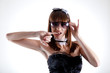 Photo en ligne au meilleur prix Portrait of cool girl in big sunglasses