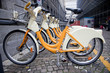 Row of bicycles for rent