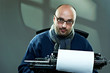 Portrait of a bald writer Portrait of a bald writer
