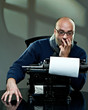 Portrait of a bald writer