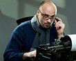 Portrait of a bald writer