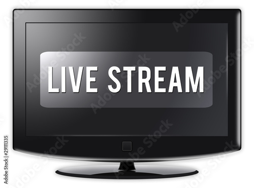 Illustration: Flatscreen TV "Live Stream" Flatscreen TV "Live Stream"