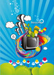 television abstracto en vector