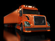 Heavy red truck isolated on black Heavy red truck isolated on black