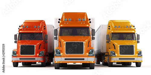 Illustration: Some trucks presentation isolated on white Some trucks presentation isolated on white
