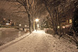 Photographie : Cityscenic from Amsterdam covered with snow in the Netherlands