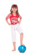 Foto: Young beautiful girl with ball Young beautiful girl with ball