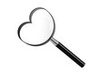 Magnifying glass as heart