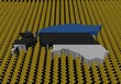 Estonia map flag with euro symbols on black illustration
