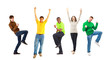Happy funny people. Isolated over white background