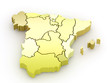 Three-dimensional map of Spain. 3d