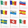 Collection of european flags