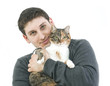 man with his pet