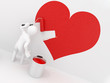 Men, drawing heart on the wall Men, drawing heart on the wall