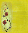 Stone Flowers on Weathered Yellow Background Stone Flowers on Weathered Yellow Background