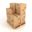 cardboard boxes on wooden palette 3d illustration cardboard boxes on wooden palette 3d illustration