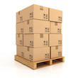 cardboard boxes on wooden palette 3d illustration cardboard boxes on wooden palette 3d illustration