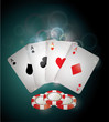 Poker cards and chips