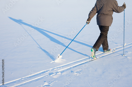 Photo: Cross-Country Skier long shadow Cross-Country Skier long shadow