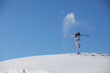 young happy girl plays with a snow young happy girl plays with a snow