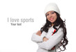 Portrait of woman in sportswear, isolated on white
