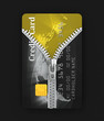unzipped credit card 3d concept unzipped credit card 3d concept