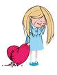 Crying blond with a broken heart