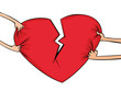 Female and man's hands with heart