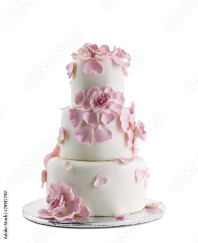 Photo: Wedding Cake Isolated On White Background Wedding Cake Isolated On White Background