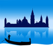Romantic  Venice silhouette skyline