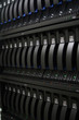 Three lines of hard disks in a data center Three lines of hard disks in a data center