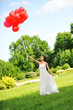 bride  with balloons