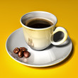 Tazzina di caffè con chicchi Tazzina di caffè con chicchi