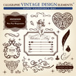 calligraphic elements vintage ornament set. Happy valentine day calligraphic elements vintage ornament set. Happy valentine day