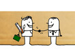 artist & businessman handshake