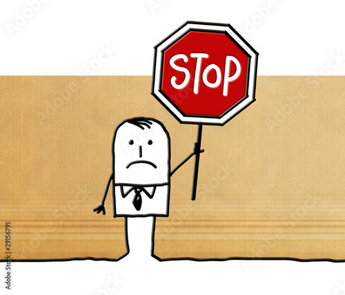 Illustration: man & stop man & stop