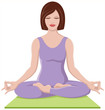 Beautiful woman does yoga in lotus position