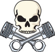 skull and pistons