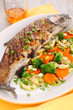 Grilled fish with vegetable Grilled fish with vegetable