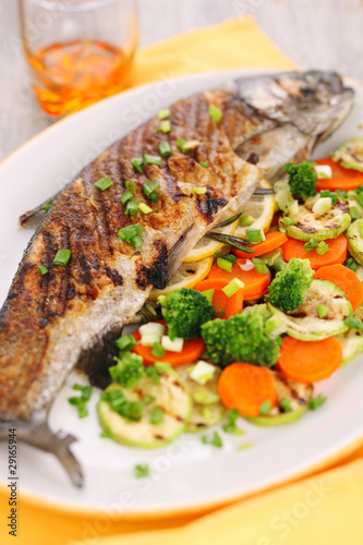 Photo: Grilled fish with vegetable Grilled fish with vegetable