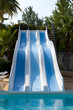 slide near the swim pool
