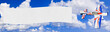 Flying airplane and banner Flying airplane and banner